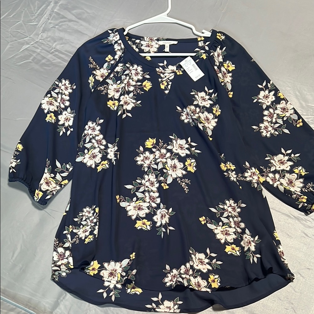 Maurices Navy Floral Top